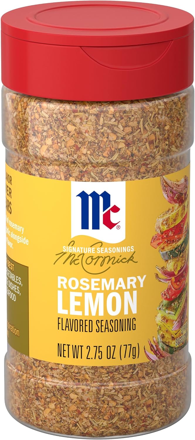 McCormick Seasoning, Rosemary Lemon, Signature Seasonings, Herbal Blend with Bright Flavor, Shake On, For Roasted Veggies, Pasta & Rice Dishes, No Artificial Flavors, No MSG Added, 2.75 oz