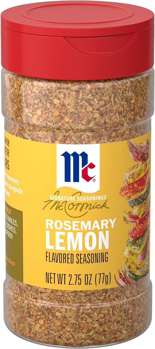 McCormick Seasoning, Rosemary Lemon, Signature Seasonings, Herbal Blend with Bright Flavor, Shake On, For Roasted Veggies, Pasta & Rice Dishes, No Artificial Flavors, No MSG Added, 2.75 oz