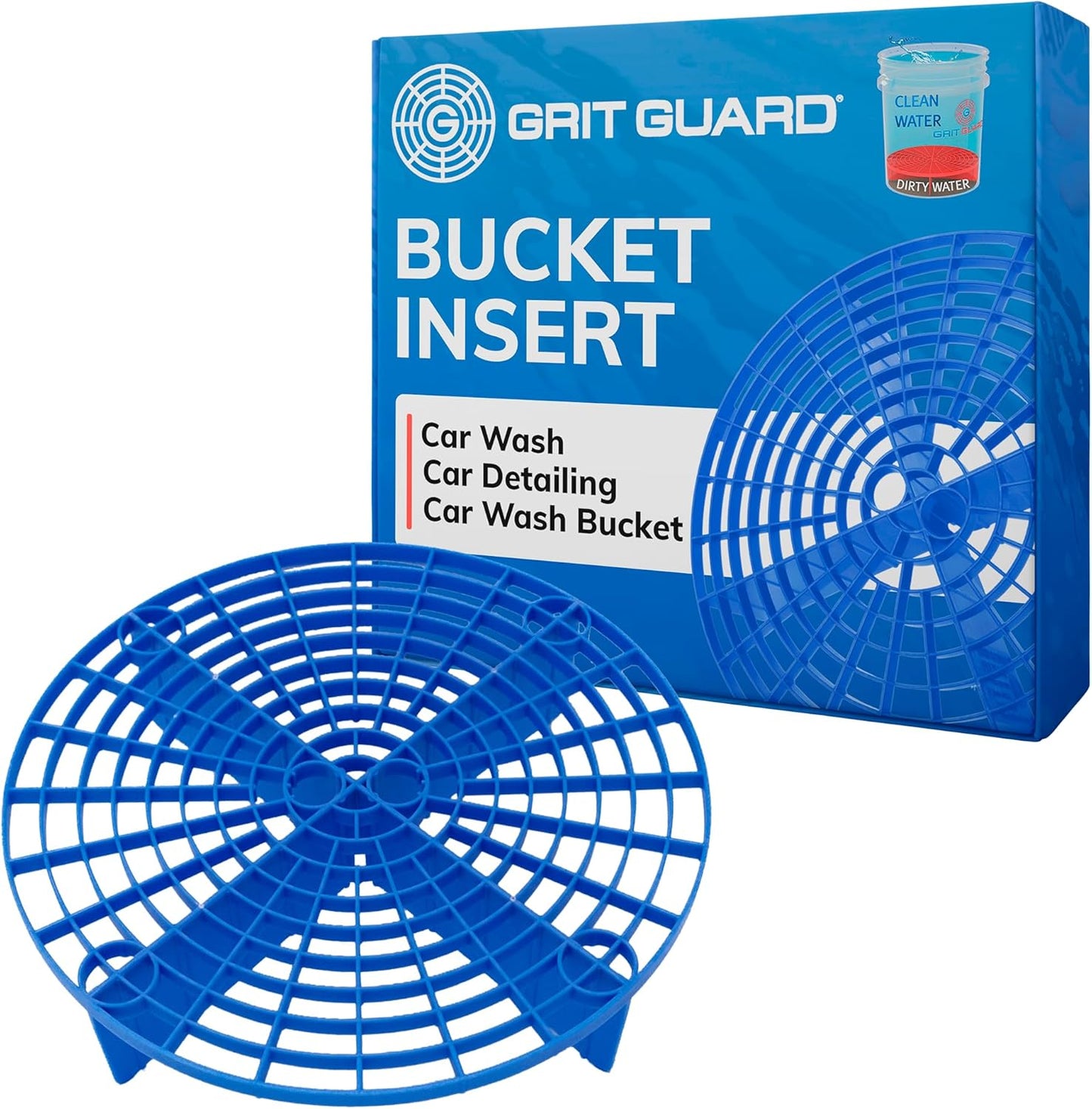 The Original Grit Guard Blue Bucket Insert - 10" Diameter Car Wash Bucket for Car Washing, Detailing Compatible with 3.5, 4, 5 and 6 Gallon Buckets