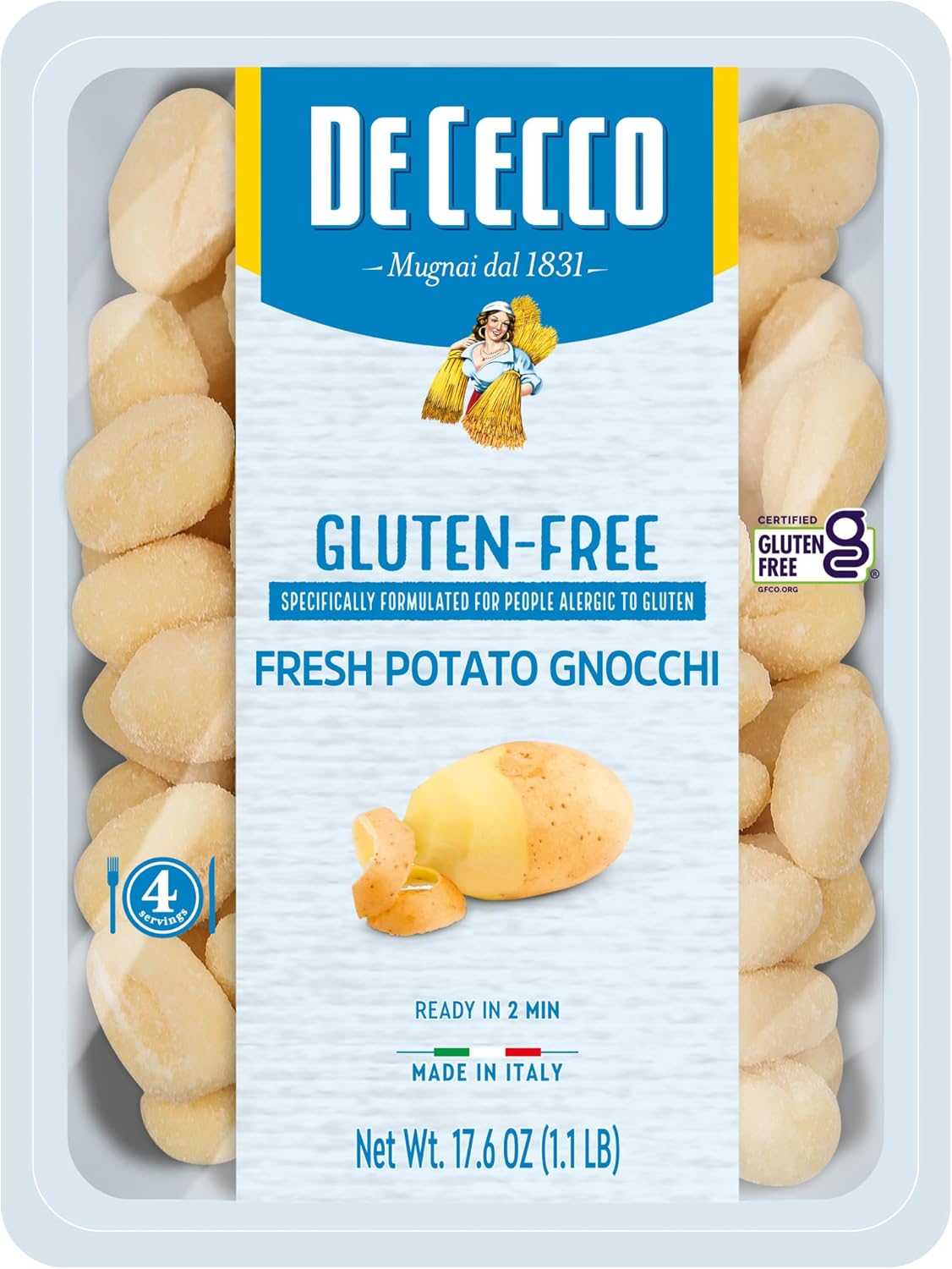 De Cecco Potato Gnocchi Gluten Free, 17.6 Ounces (Pack of 12)