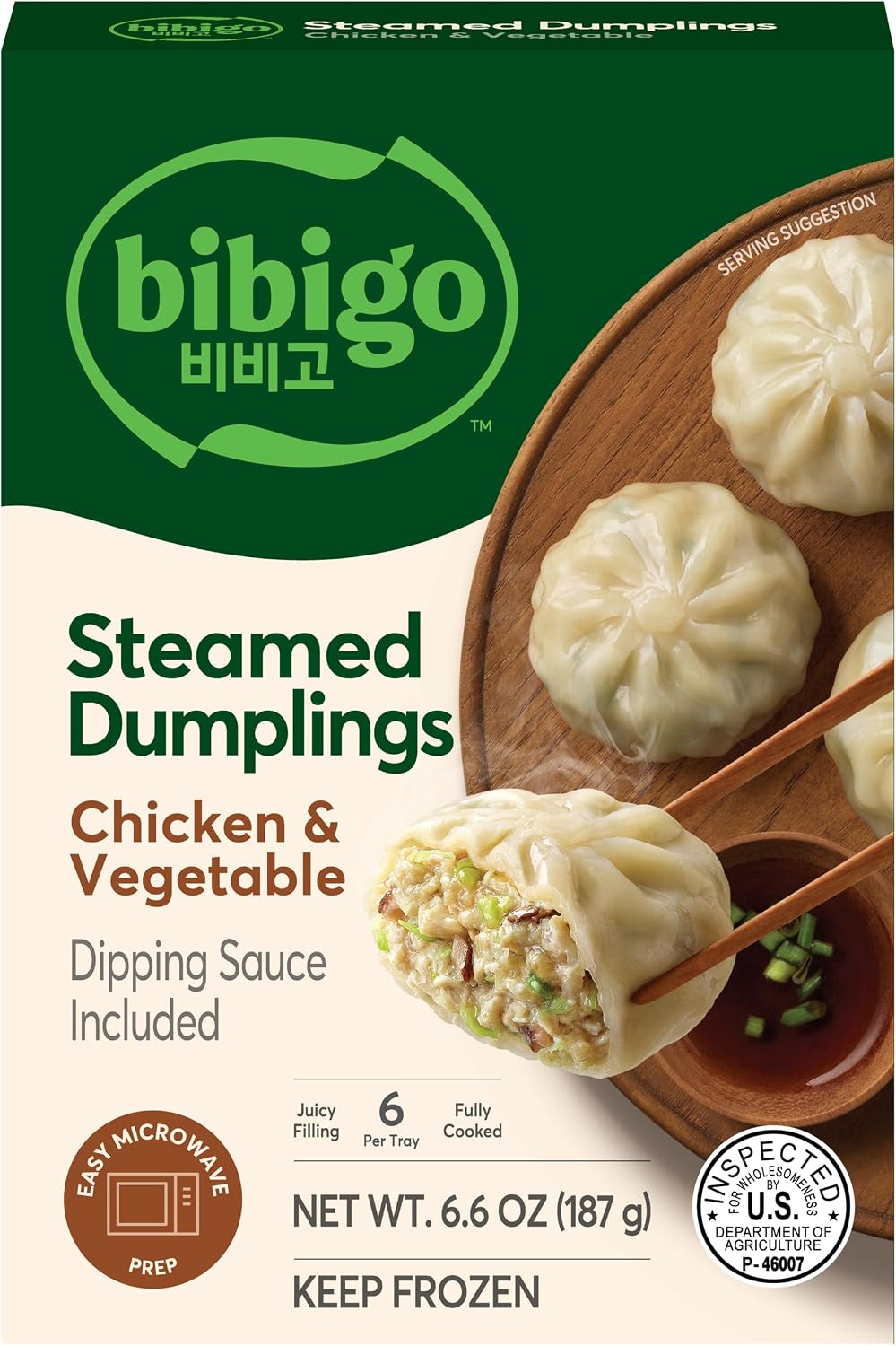 Bibigo Chicken and Vegetable Steamed Dumplings, 6.6 Oz
