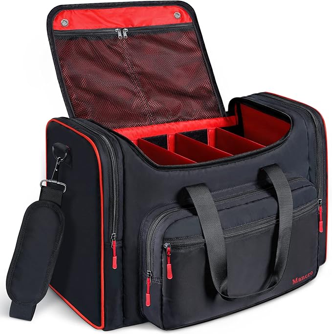Mancro Padded Sneaker Bag, Sneakerhead Gifts, Shoe Travel Bags Fit 4 Pairs with Insulated Pocket and Shoulder Strap, Multi-functional Sports Gym Duffle for Basketball, Shoes, Cloth
