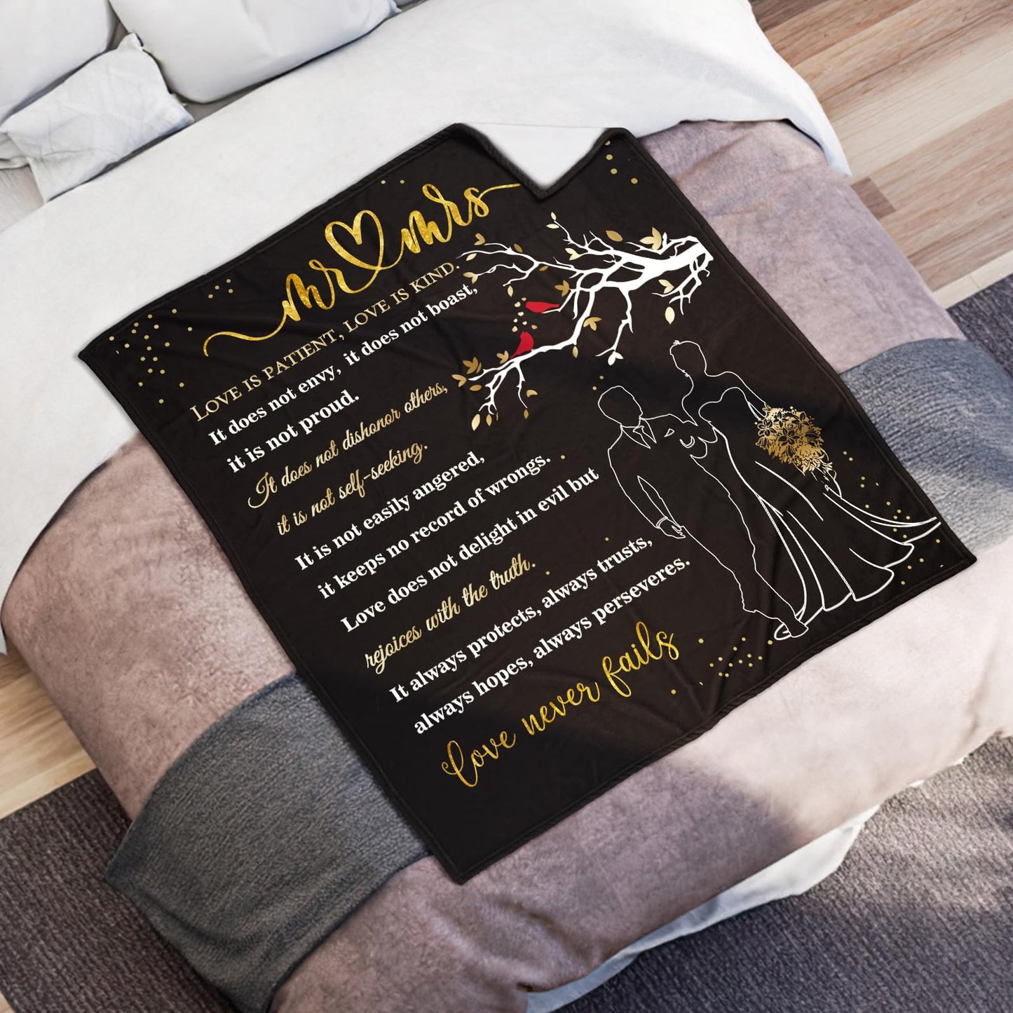 Wedding Gifts for Couples 2025 Soft Blanket, Bridal Shower Gifts for Bride to Be, Anniversary Romantic Gifts for Her, Wedding Gifts for Newlyweds Wedding Throw Blanket 60 * 50