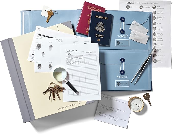 The Folio® If I Die Binder Organizer by Savor | Acid-Free Document Organizer with Labels, 10 Pockets for Birth Certificates, Wills, Investment Plans | Mother’s Day Gift for Moms (Slate)