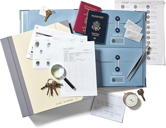 The Folio® If I Die Binder Organizer by Savor | Acid-Free Document Organizer with Labels, 10 Pockets for Birth Certificates, Wills, Investment Plans | Mother’s Day Gift for Moms (Slate)