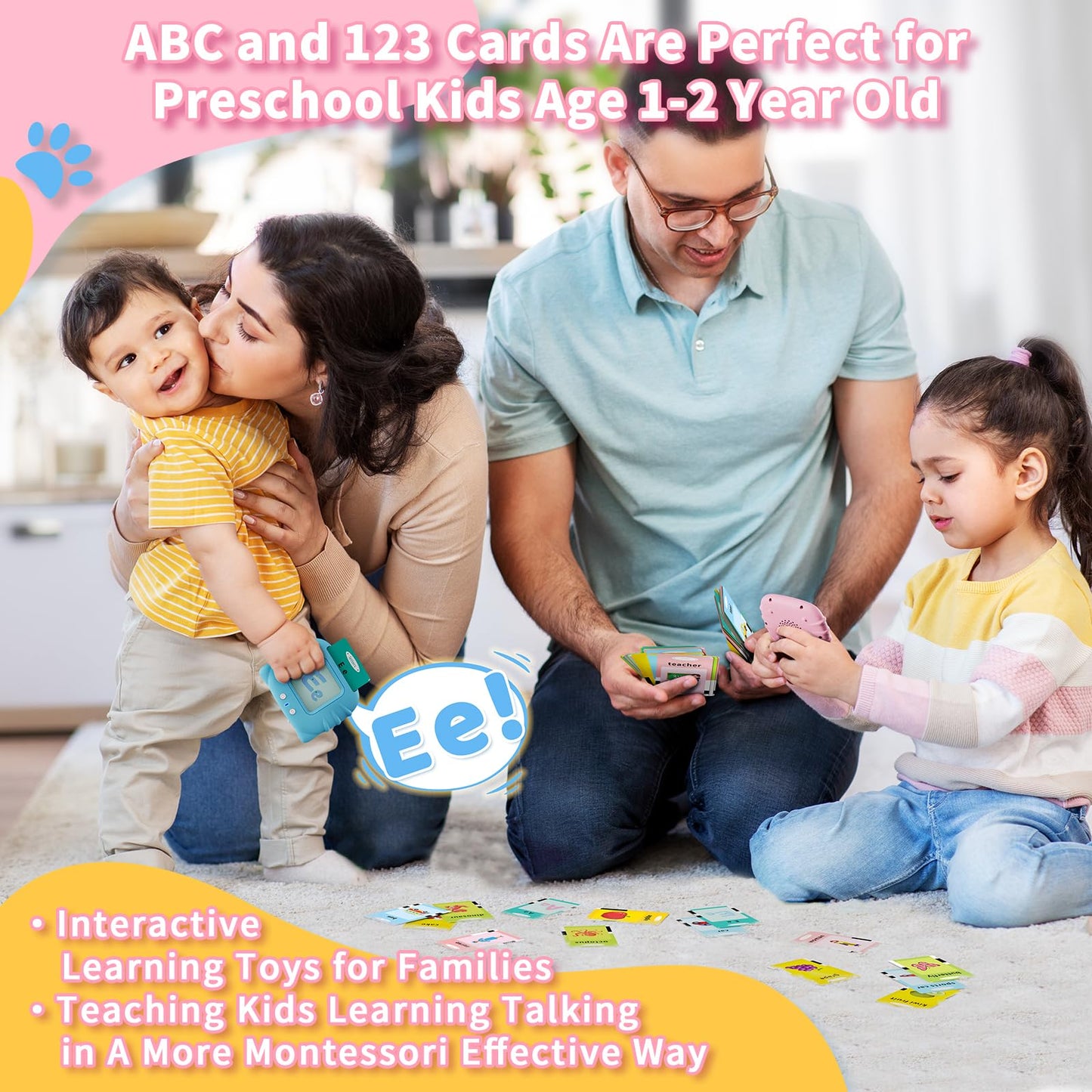 Aullsaty Toddler Toys Talking Flash Cards for 1 2 3 4 5 6 Year Old Boys and Girls, Autism Sensory Toys for Autistic Children, Learning Educational Montessori Speech Therapy 248 Sight Words Kids Gifts