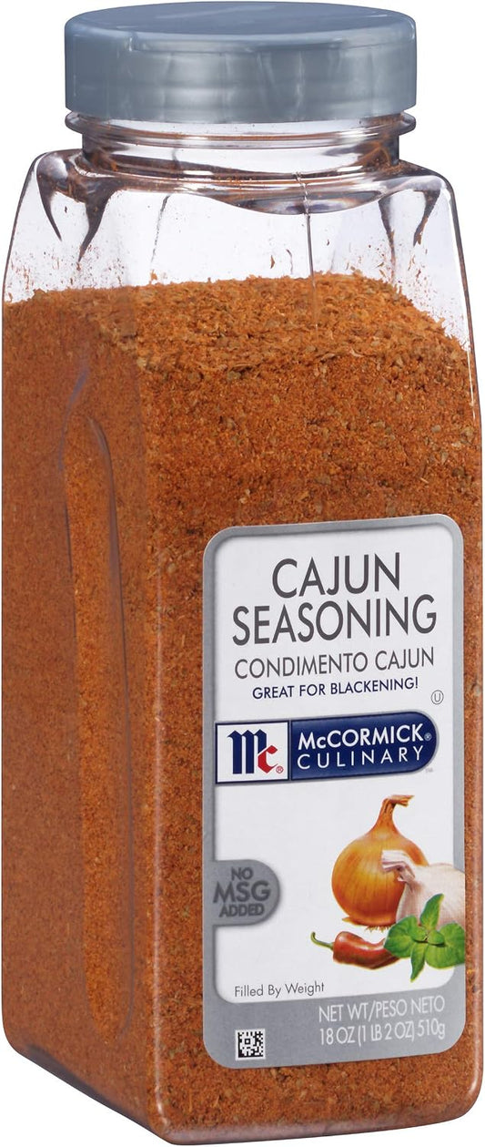 McCormick Culinary Cajun Seasoning, 18 oz - One 18 Ounce Container of Cajun Seasoning Mix, Made to Enhance Catfish, Crawfish, Jambalaya, Gumbo and More