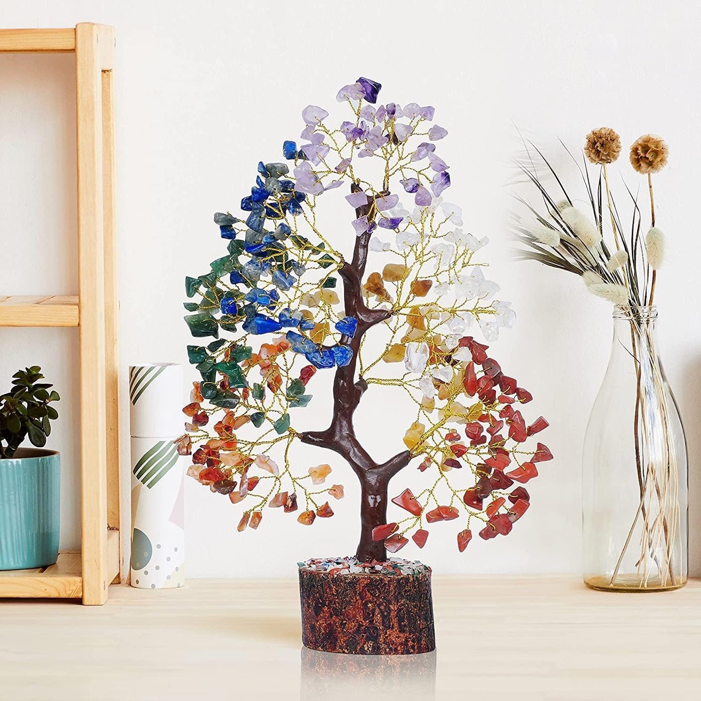 YATSKIA Chakra Crystal Tree - Handmade Healing Crystal Trees with 7 Chakra Stones - Decorative Tree of Life for Meditation, Feng Shui, and Home Decor - Unique Birthday Gifts for Women