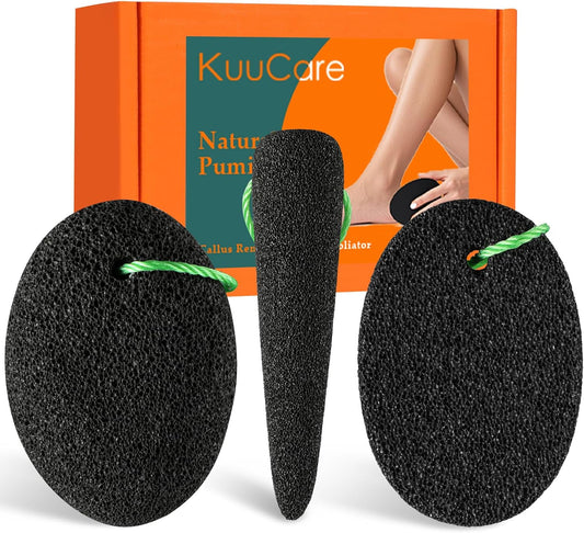 Pumice Stone for Feet, 3 Pack Natural Earth Lava Foot Callus Remover & Pedicure Exfoliator Tools for Heels, Soles and Toe Gaps, Foot Scrubber for Dry & Dead Skin