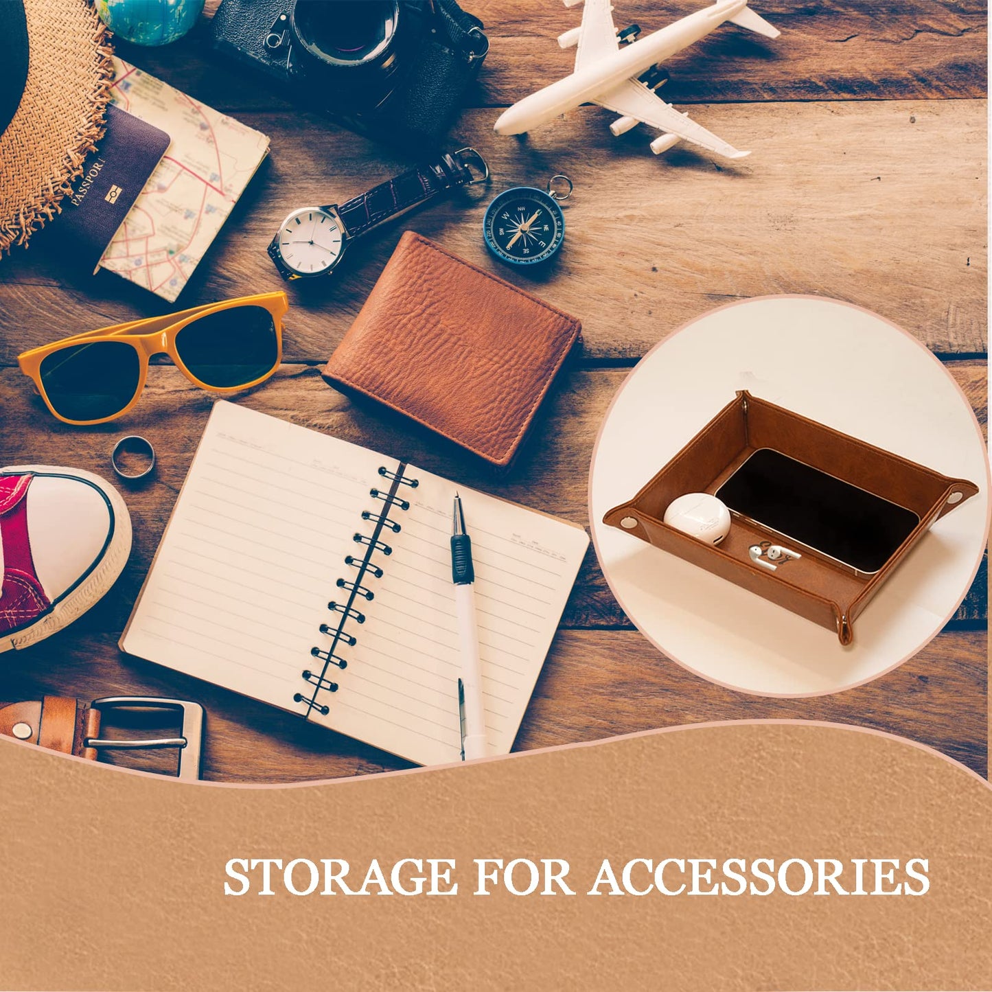 Best Brother Ever Gifts for Brother from Sister,Unique Birthday Gifts for Brother, Men PU Leather Valet Tray and Keychain