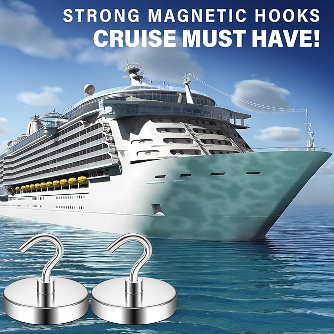 FINDMAG Magnetic Hooks for Cruise Cabins, 150lbs Metal Magnetic Hooks for Hanging, Magnet Hangers for Whiteboard, Strong Magnets Heavy Duty for Classroom Organization, Office Supplies, 6Pack, Silver