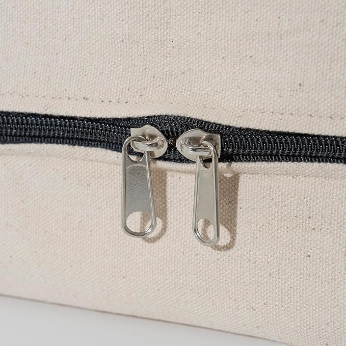 Clothes Storage Bags - 100% Cotton Canvas Sweater Storage Bags with Zipper - Reusable, Washable, Breathable, and Moth Proof Garment Bags - Convenient and Easy to Carry and Organize (2 Bags)
