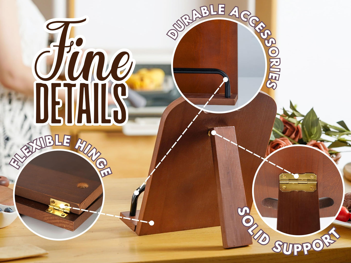 InnoBeta Pineapple Gifts for Women, Cookbook Stand for Kitchen Counter, Perfect Gifts for Pineapple Lovers on Birthday, Adjustable Tablet Recipe Book Holder, Unique Kitchen & Home Decor