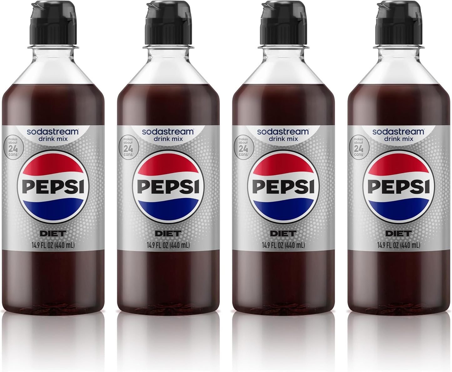 SodaStream® Diet Pepsi® New Pour Bottle Beverage Mix (440ml, Pack of 4)