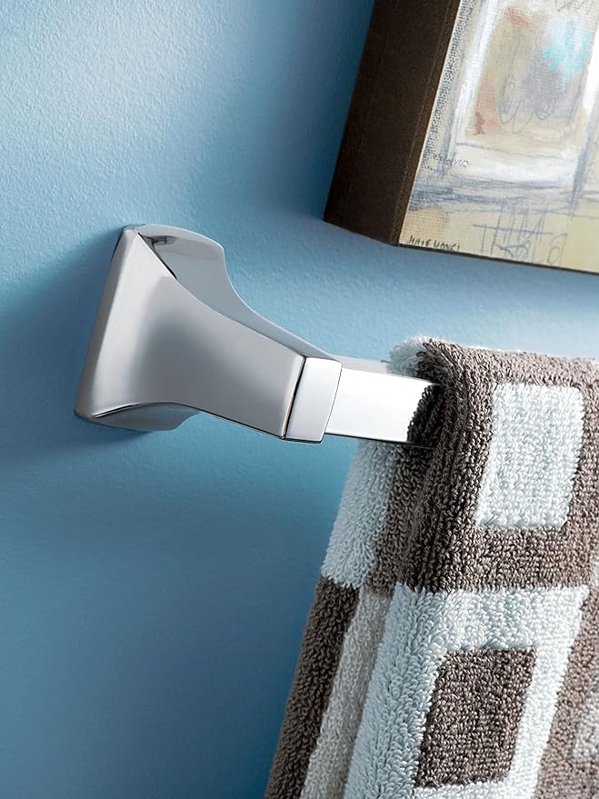 Moen Donnor Collection Chrome 6.25-Inch Diameter Wall Mount Contemporary Bathroom Hand-Towel Ring, P5860, (Pack of 2)
