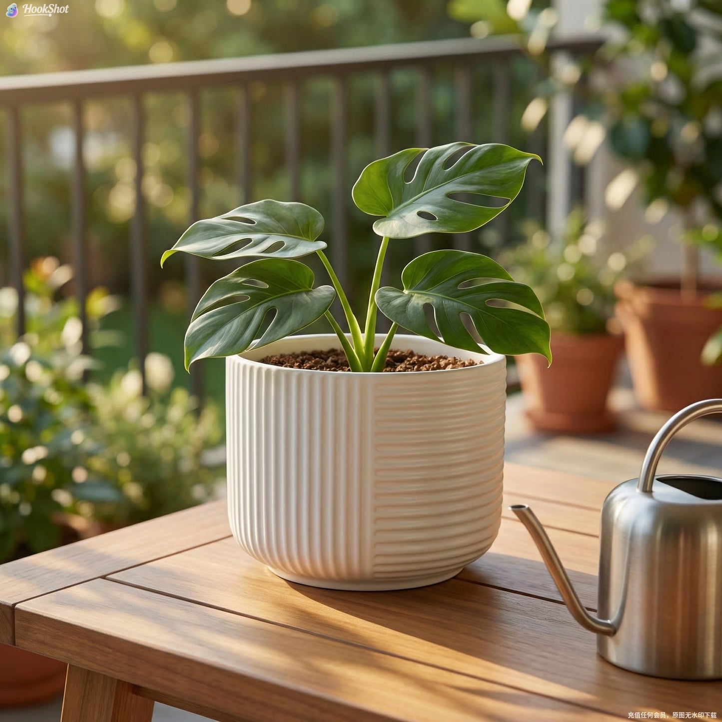 maryeadecoor Ceramic Plant Pots with Drainage Holes 6" - Creamy White Planters for Indoor Outdoor Plants - S(Small-6“)"