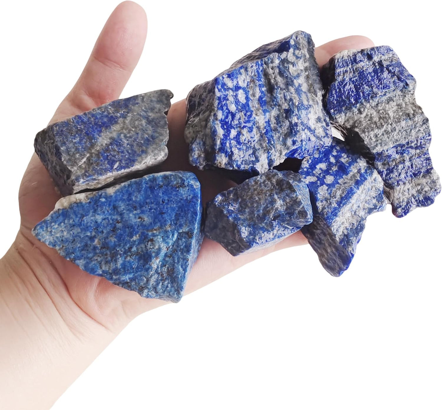 Luckeeper 2 lb Lapis Lazuli Bulk Raw Crystals and Healing Stones for Tumbling, Wire Wrapping, Wicca Reiki,Meditation