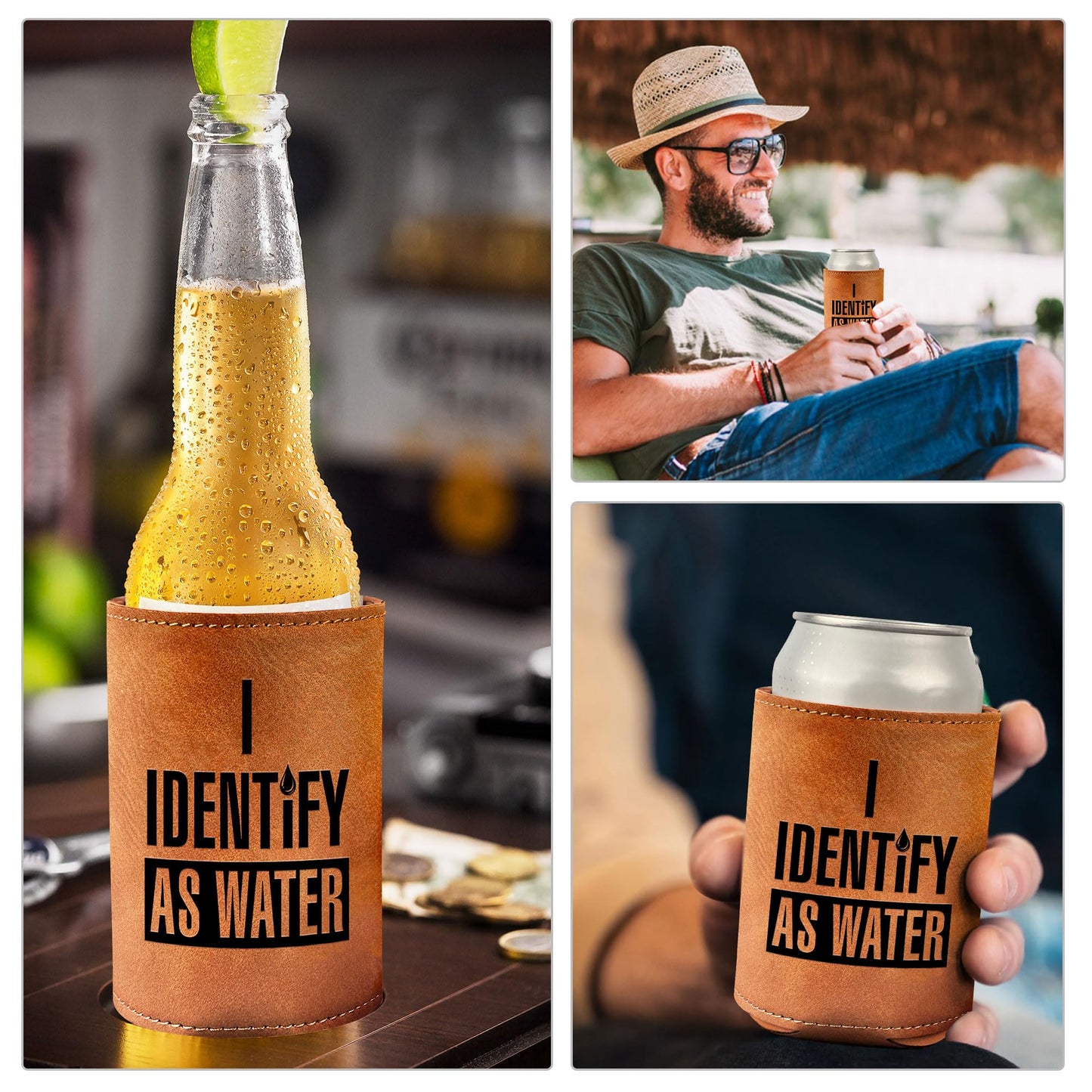 Gifts for Dad from Daughter, Son for Fathers Day - Dad Gifts, Men Gifts - Birthday Gifts for Men, Dad Birthday Gift, Birthday Gifts for Dad - Retirement Gifts for men, Leather Can Cooler for Mens 12Oz