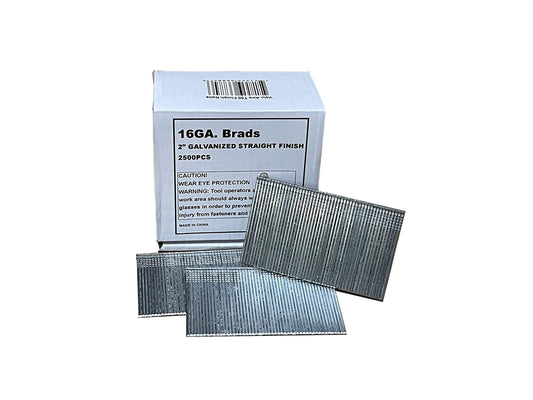 Valu-Air T50 16 Gauge Finish Nails, 2-Inch 16GA Galvanized Finish Nails, 2,500 Count (1-Pack) for Electric & Pneumatic Nailer Guns, Rust-Resistant, Ideal for Trim, Molding, and Woodworking Projects