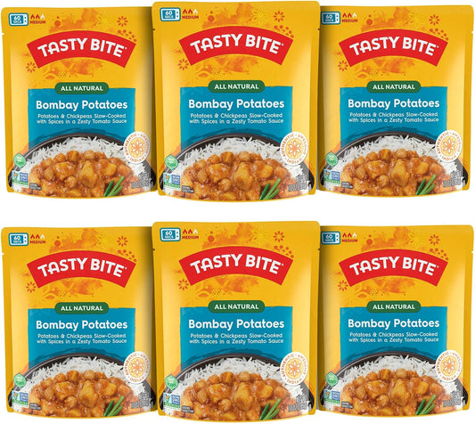 Tasty Bite Indian Bombay Potatoes, Microwaveable Ready to Eat Entrée, 10 Ounce (Pack of 6)
