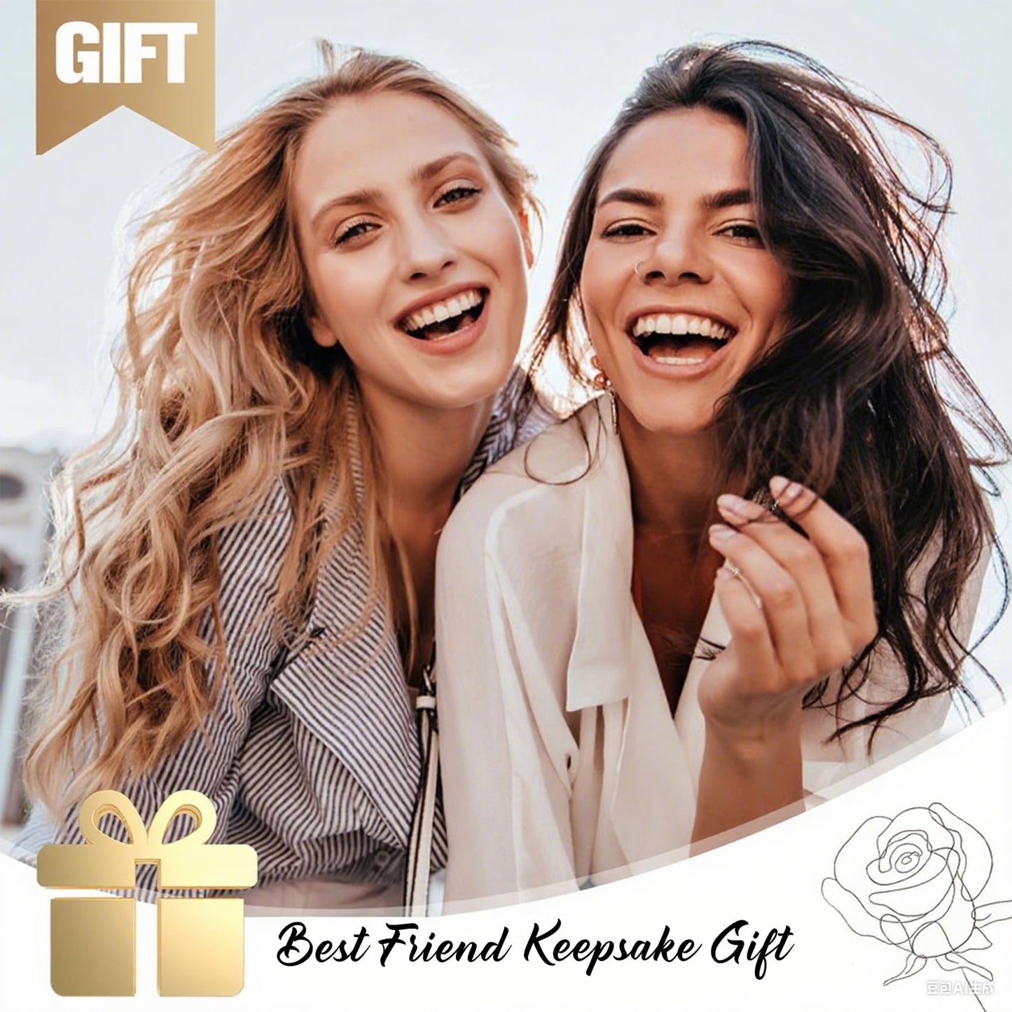 Movdyka Laser-Engraved Crystal Friendship Plaque - Heartfelt for Women, Bestie or Sisters, Forever Friends Keepsake, Unique Birthday for Best Friends Women Female
