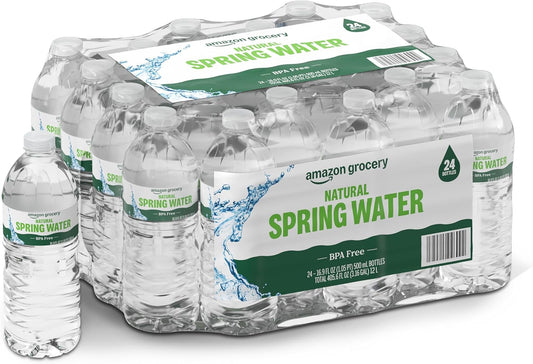Amazon Grocery, Natural Spring Water, 16.9 Fl Oz (Pack of 24)