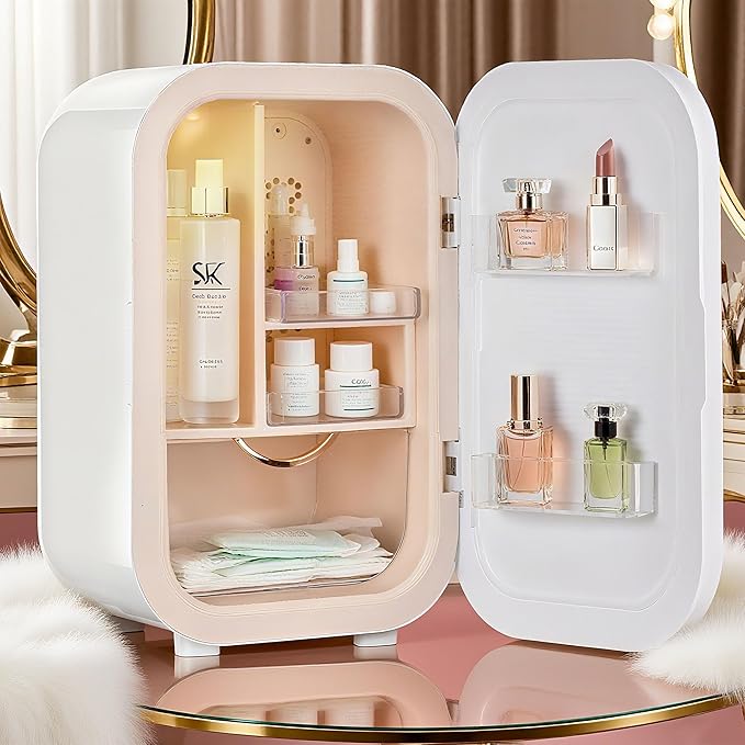 22L Mini Skincare Fridge, Beauty Fridge for Cosmetic Storage, 44Â°F Intelligent Temperature Control, Personal Small Makeup Refrigerator for Bedroom, Dorm