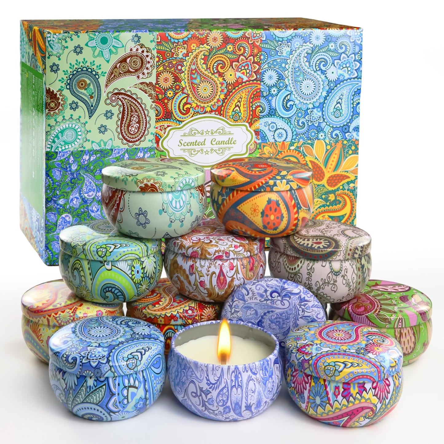 Scented Candles Gifts for Women, 12 Pack Natural Soy Candles for Home Scented, Aromatherapy Candle Set Gift for Women, Men, Friends Birthday, Mother's Day, Christmas