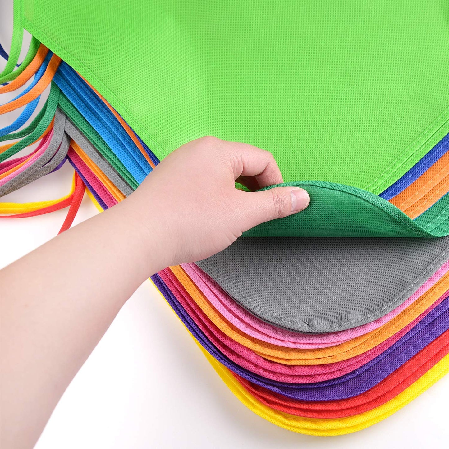KUUQA 24 Pack 12 Colors Kids Art Aprons Children Painting Aprons Art Smocks for Craft, Kitchen, Classroom