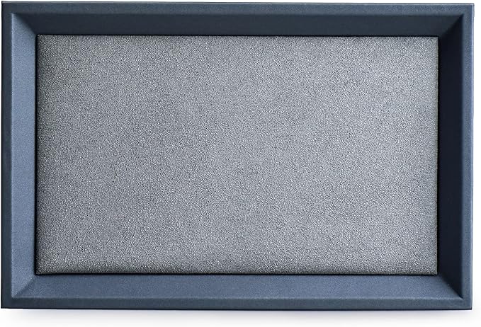 PU Leather Jewelry Valet Catchall Flat Tray Jewelry Display Holder Showcase Organizer Tray Nightstand or Dresser Organizer(Small,Blue)