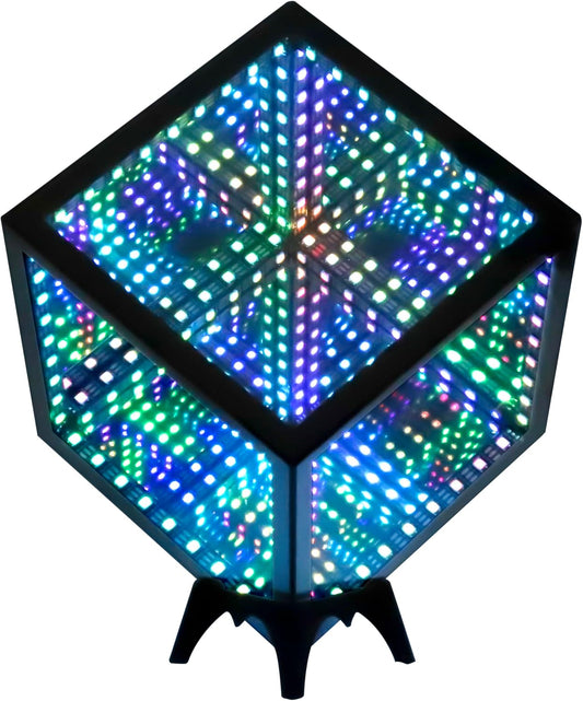 Stunning Infinity Mirror Cube Light with RGB Color-Changing Effects, Perfect 3D Art Decor for Gaming Rooms & Computer Desks, and A Unique Gift for Birthdays or Christmas (5 Inches)