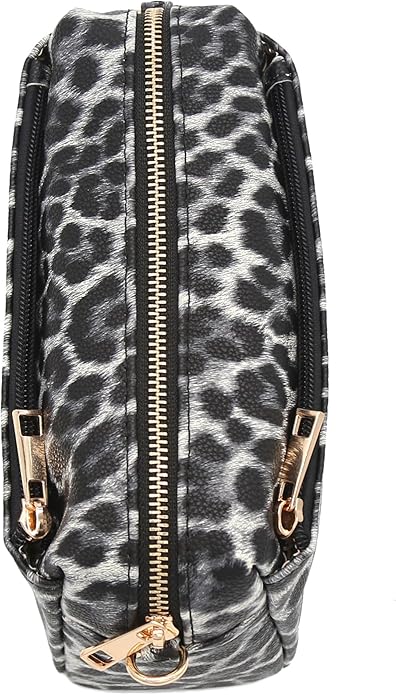 FashionPuzzle Triple Zip Small Crossbody Bag
