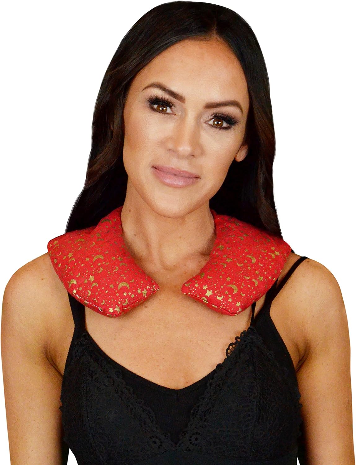 Nature's Approach Aromatherapy Neck Wrap | Hot or Cold Therapy with a Soothing Blend of 12 Natural Herbs | Microwave and Freezer Safe | Celestial Red
