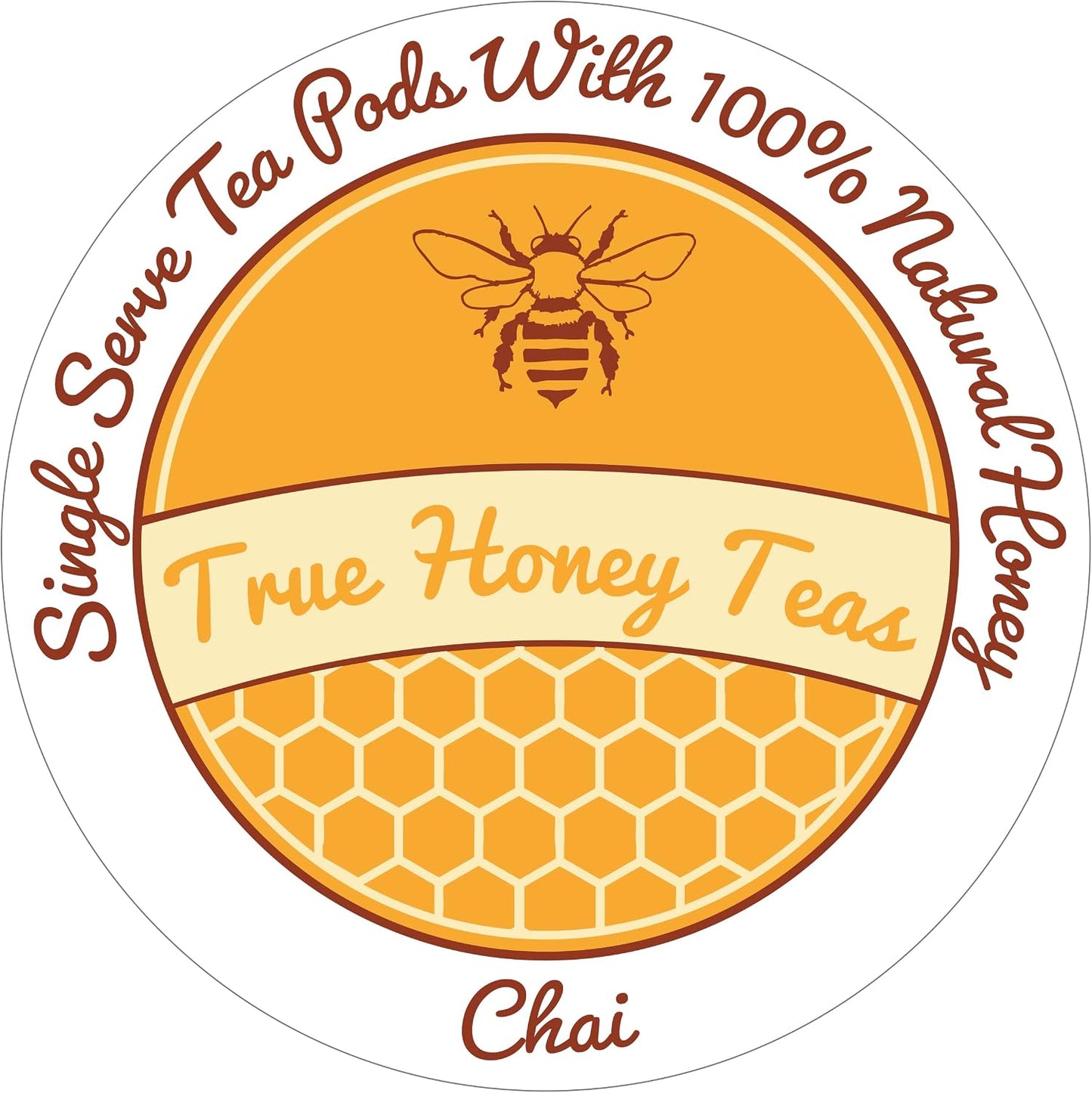 True Honey Chai Tea Pods - All Natural Organic Cinnamon, Clove, Coriander, Anise and Fennel - 22 Count