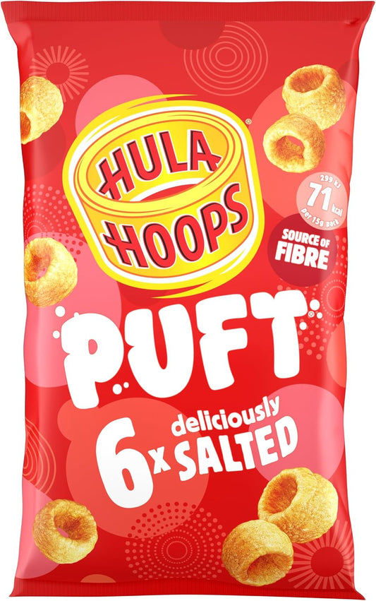 Hula Hoops Puft Salted, 6 x 15g