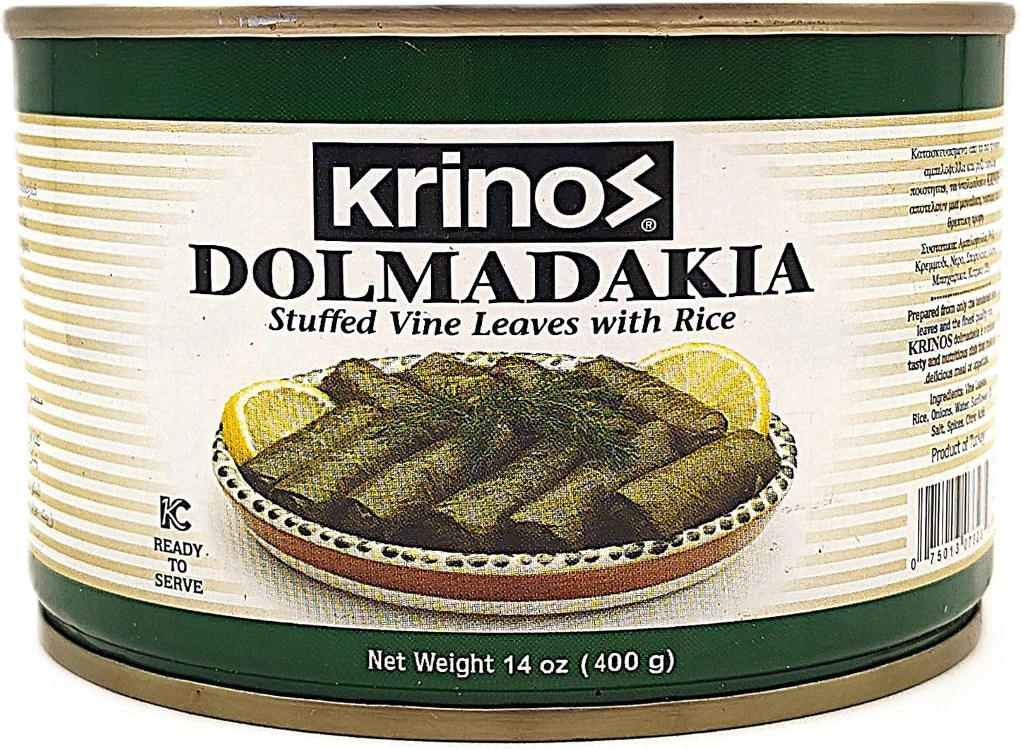 Krinos, Dolmas Stuffed Grape Leaves with Rice, Mediterranean Herbs in Sunflower Oil – Super Tasty Ready to Eat Vegan Rolls - Traditional Turkish Recipe – Dolmades Can (1)