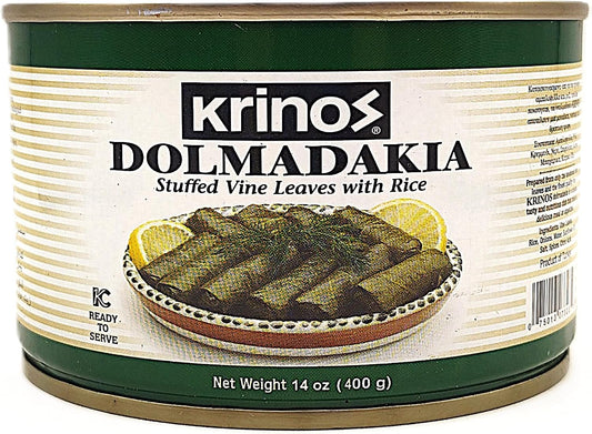 Krinos, Dolmas Stuffed Grape Leaves with Rice, Mediterranean Herbs in Sunflower Oil – Super Tasty Ready to Eat Vegan Rolls - Traditional Turkish Recipe – Dolmades Can (1)