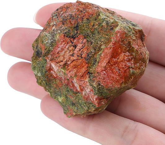 XIANNVXI Unakite 1.8-2.2" Large Raw Crystals and Healing Stones Natural Rough Crystal Rocks Tumbling Cabbing Polishing Fountain Rocks 1PCS