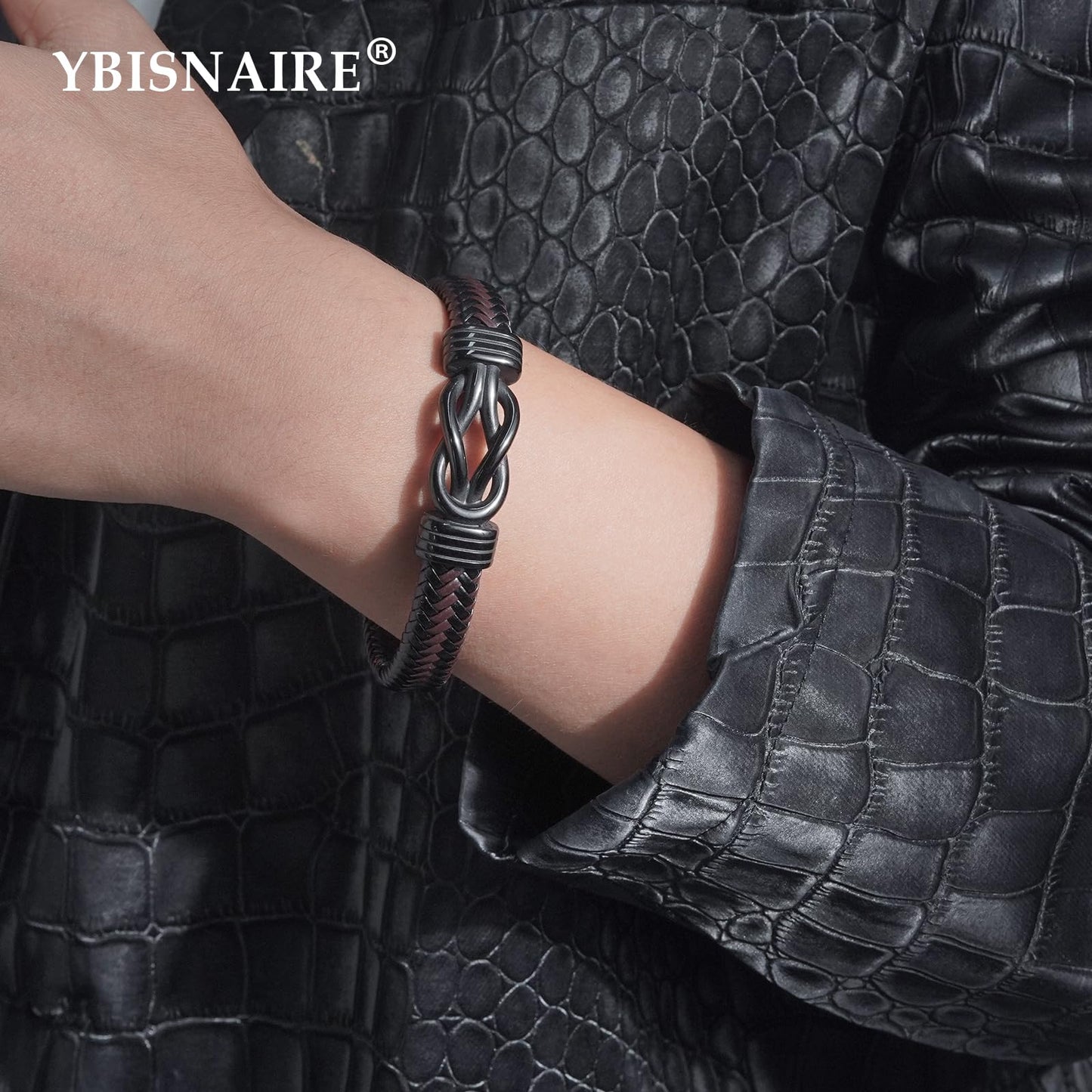 YBISNAIRE Gifts for Mens Husband from Wife, Cool Love Infinity Mens Leather Bracelets for Man Him Birthday Gifts Ideas Present for Christmas Anniversary Retirement Fathers Day