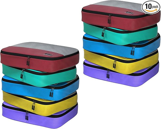 10pc Large Packing Cubes for Travel - Lightweight Luggage Organizer Bags for Suitcases