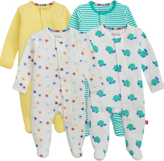 Magnetic Me Cloudstretch 4-Pack Bundle | Magnetic Baby Footie Pajamas