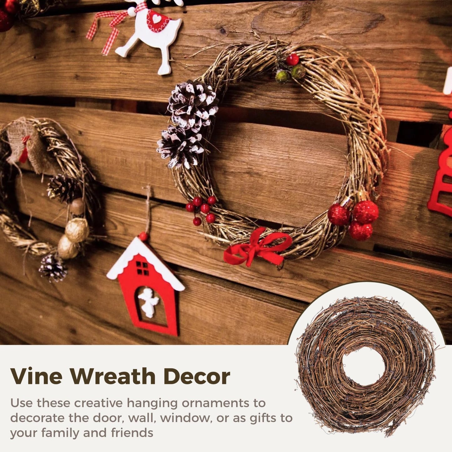 3 PCS Grapevine Garland - DIY Crafts Natural Grapevine Twig Vines, 15 Feet Vines Garland Wreaths for Wedding House Holiday Door Vase Wall Decor