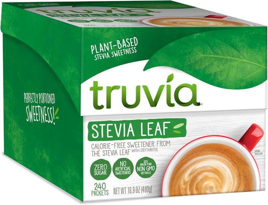 Truvia® Calorie-Free Sweetener Stevia Leaf Packets, 240 Count (16.9 oz Carton)