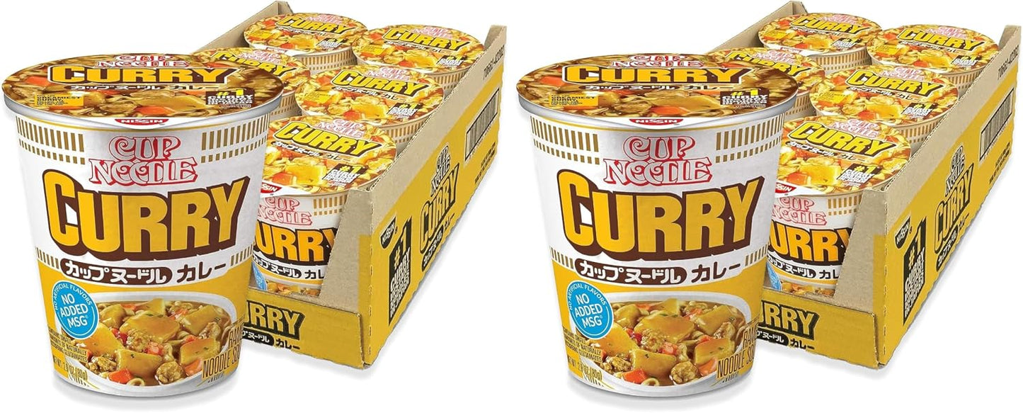 Nissin Cup Noodle Ramen Noodle Soup,Curry,2.82 Ounce,(Pack of 12)