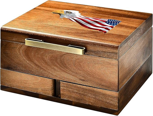 Shanik Luxury Large Watch Box for Men â 8 Slot Organizer with Velvet Pillows, Pull-Out Drawers for Accessories, Jewelry & Oversized Timepieces With Print Design