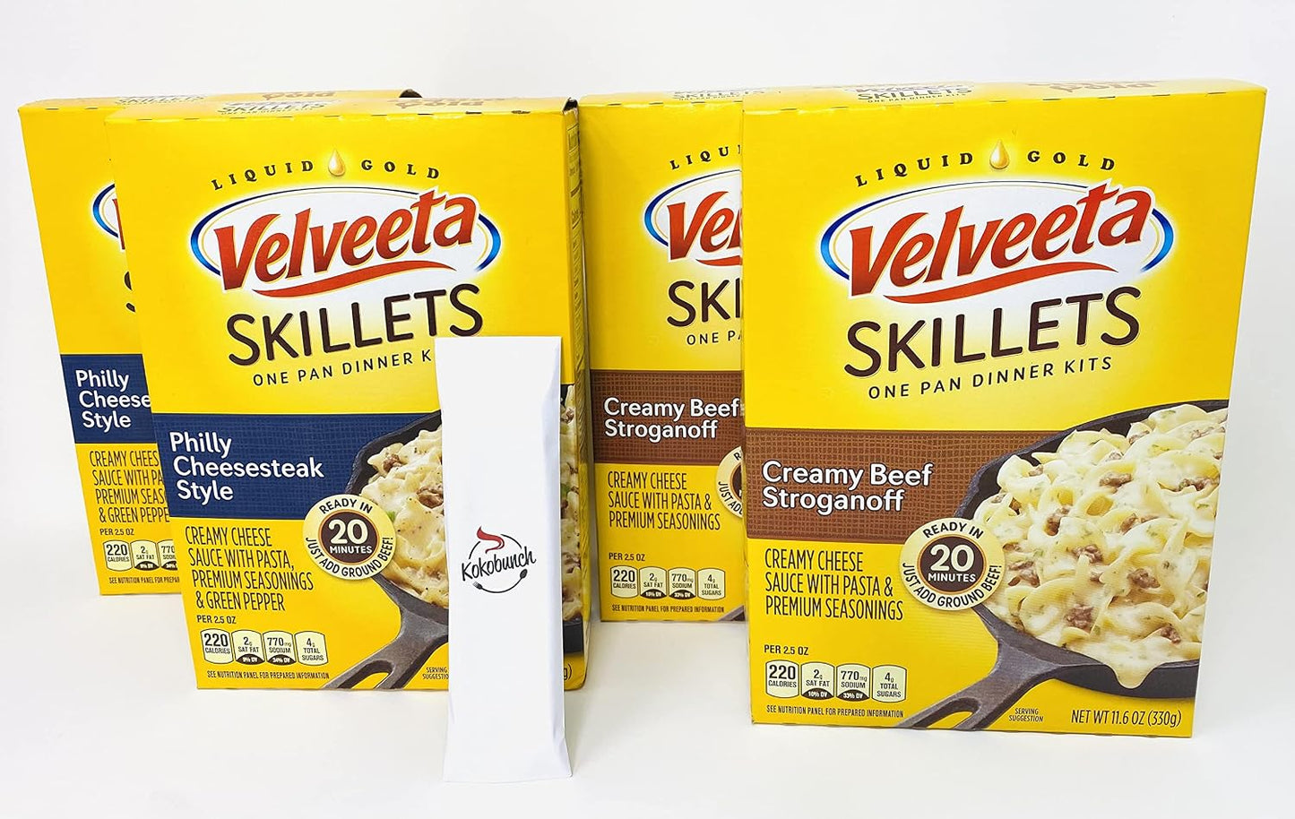 Skillets Philly Cheesesteak | Creamy Beef Stroganoff Variety Pack with Kokobunch Kit 2 Each Assorted Flavor