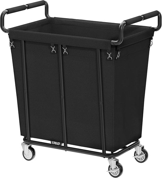 Laundry Hamper with Wheels, 250L Rolling Medium Laundry Basket for Clothes Storage, Heavy Duty Rolling Laundry Cart with Handle, Steel Frame, Waterproof Liner, 66 Gallons