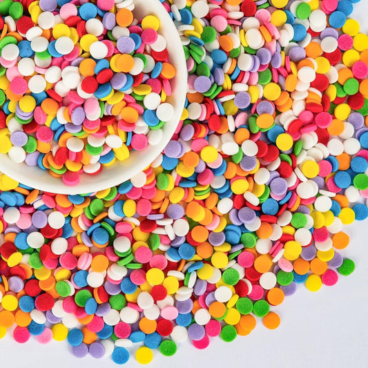 Edible Confetti Sprinkles,Colorful Round Cake Decoration for Desserts,Rainbow Circular Candy,Pastel Circle Sprinkles for Cake Baking,Perfect For Birthday Wedding Mother's Day Party Decorating Supplies