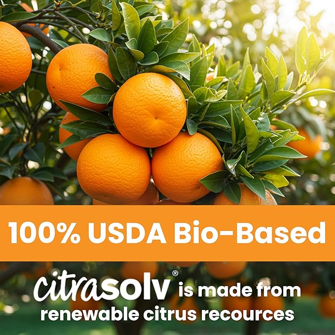 Citra Solv Concentrated Cleaner & Degreaser, Deodorizer, Paint & Adhesive Remover, for Home and Outdoor, Natural Orange Oil, Safe, Valencia Orange - 32 Fl Oz (2-Pack)