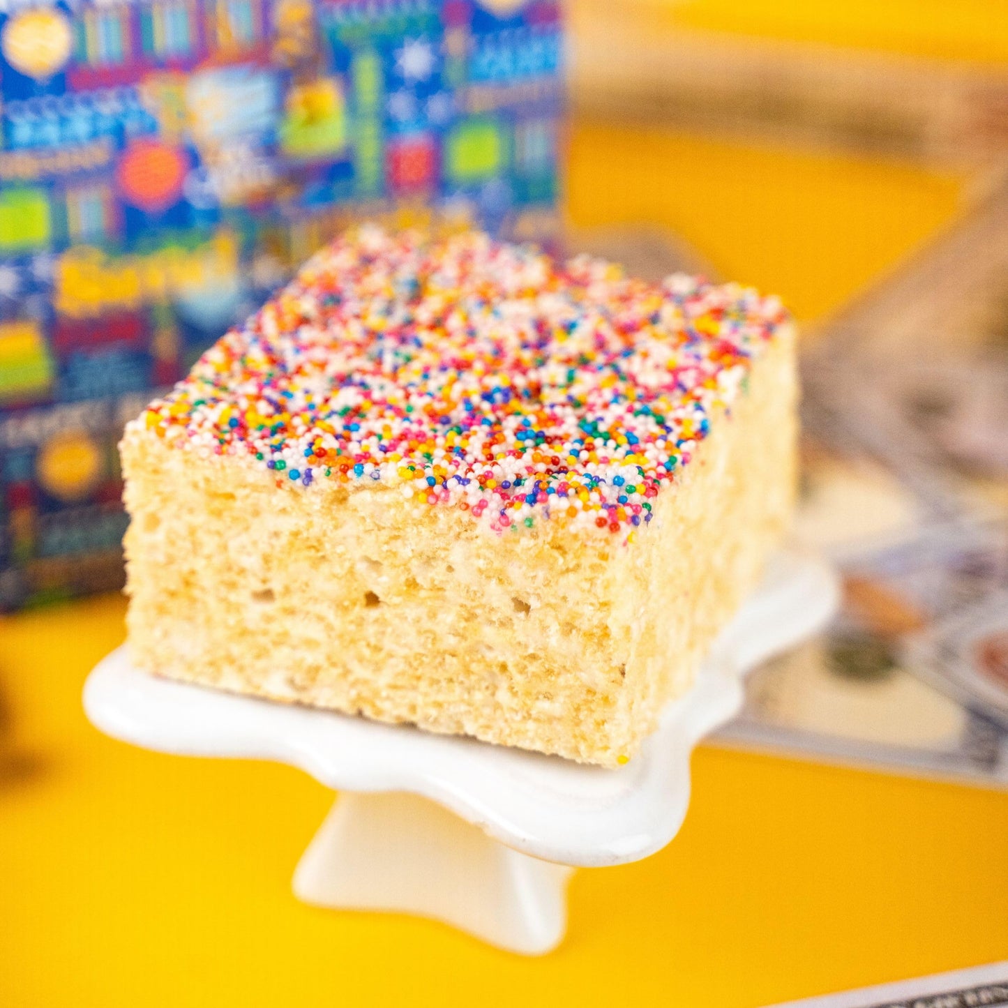 Birthday Billionaire Box by Send A Cake, Ready to Gift, No Assembly Required - with Music, Sweet Caramels & Delicious 3" Rainbow Sprinkle Dots Cake for Delivery - Gift for Women, Men, Sister, Mom, Dad, Best Friend, Adults, Kids